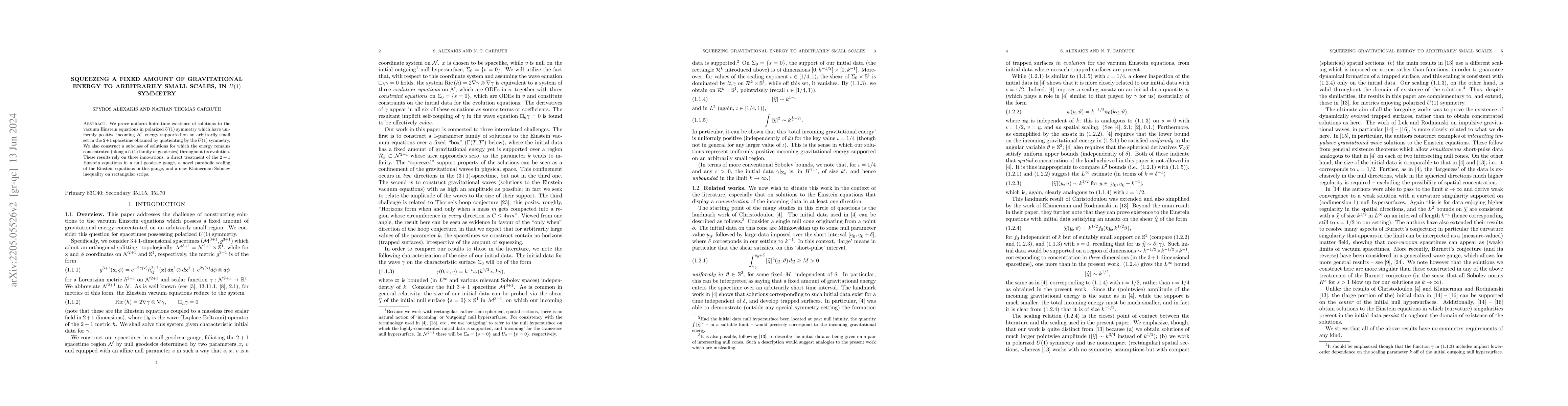 Thumbnail for Squeezing a fixed amount of gravitational energy to arbitrarily small
  scales, in $U(1)$ symmetry
