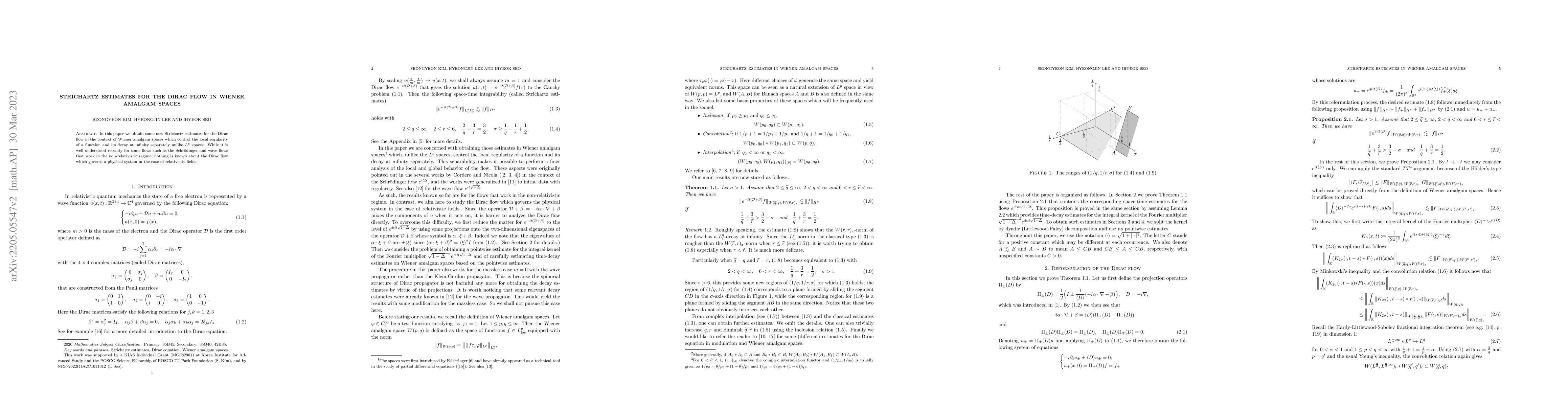 Thumbnail for Strichartz estimates for the Dirac flow in Wiener amalgam spaces