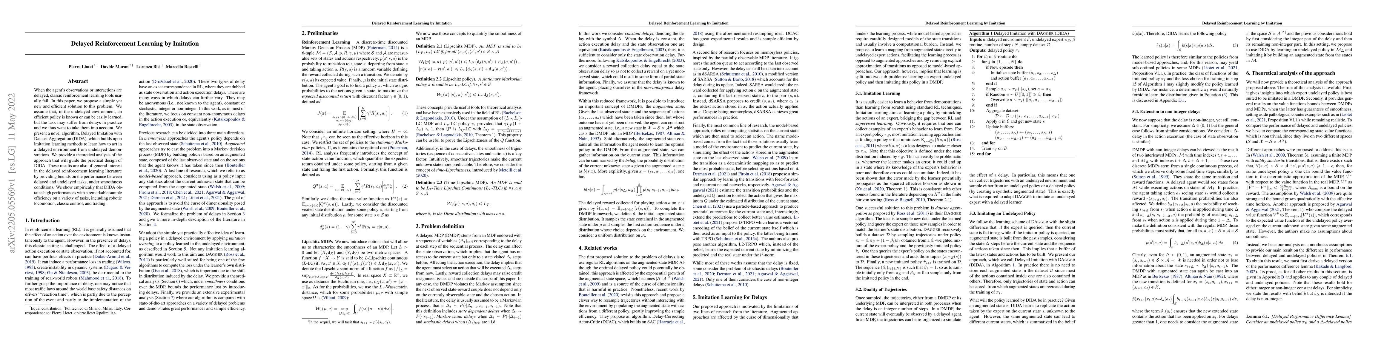 Thumbnail for Delayed Reinforcement Learning by Imitation