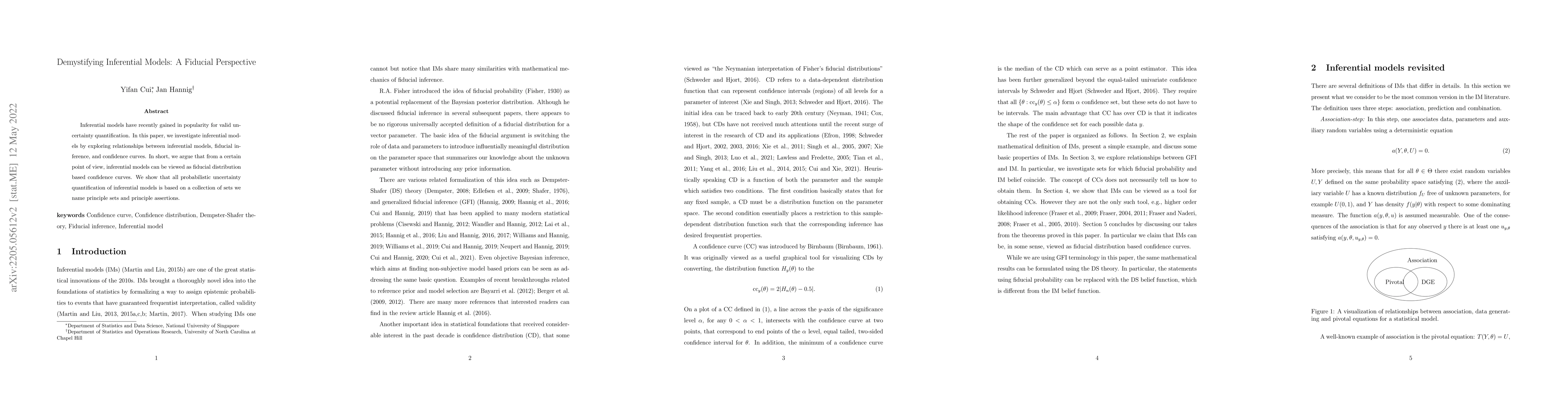 Thumbnail for Demystifying Inferential Models: A Fiducial Perspective