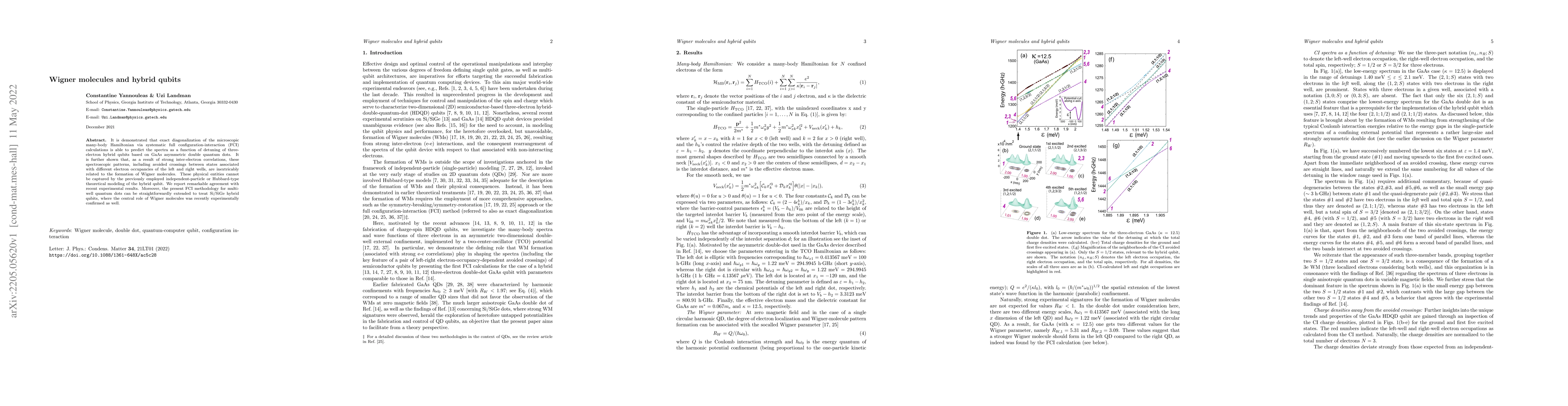 Thumbnail for Wigner molecules and hybrid qubits