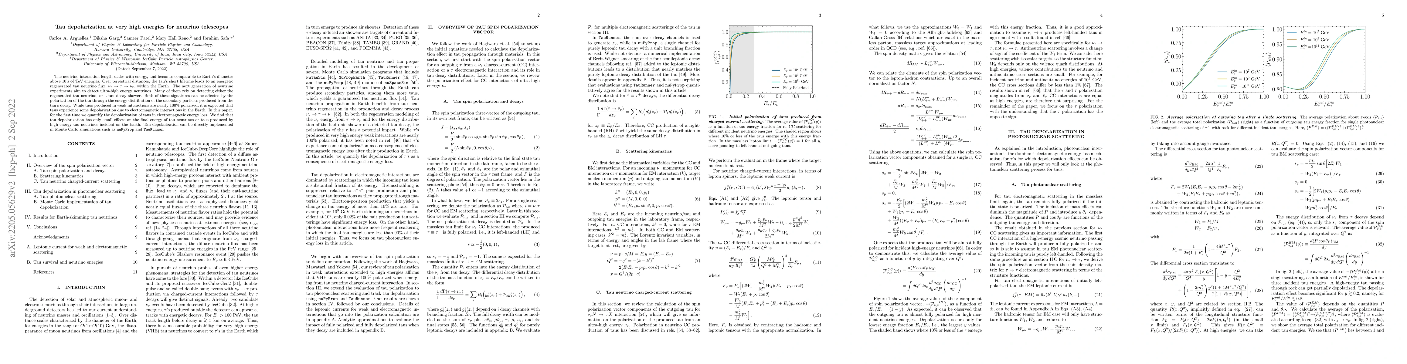 Thumbnail for Tau depolarization at very high energies for neutrino telescopes