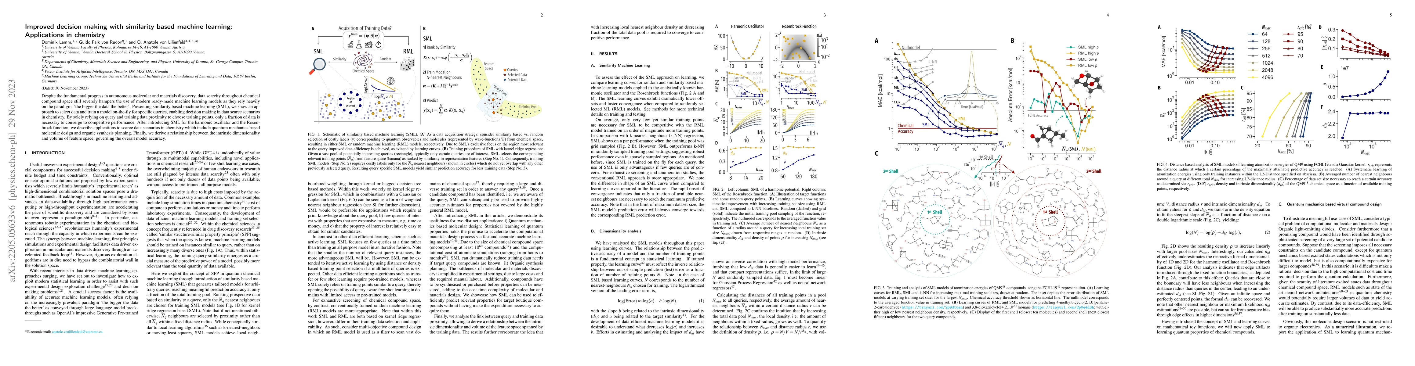 Thumbnail for Improved decision making with similarity based machine learning:
  Applications in chemistry