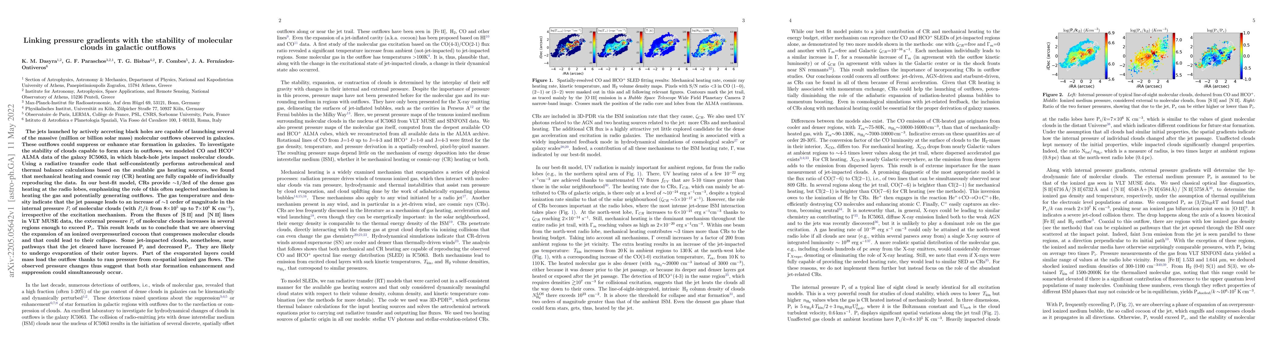 Thumbnail for Linking pressure gradients with the stability of molecular clouds in
  galactic outflows