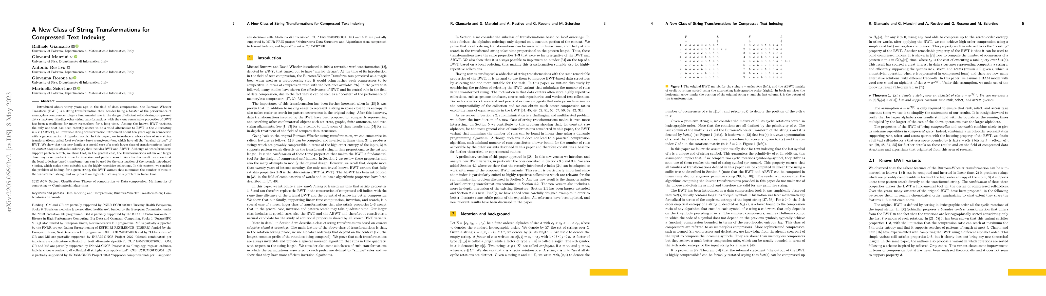 Thumbnail for A New Class of String Transformations for Compressed Text Indexing