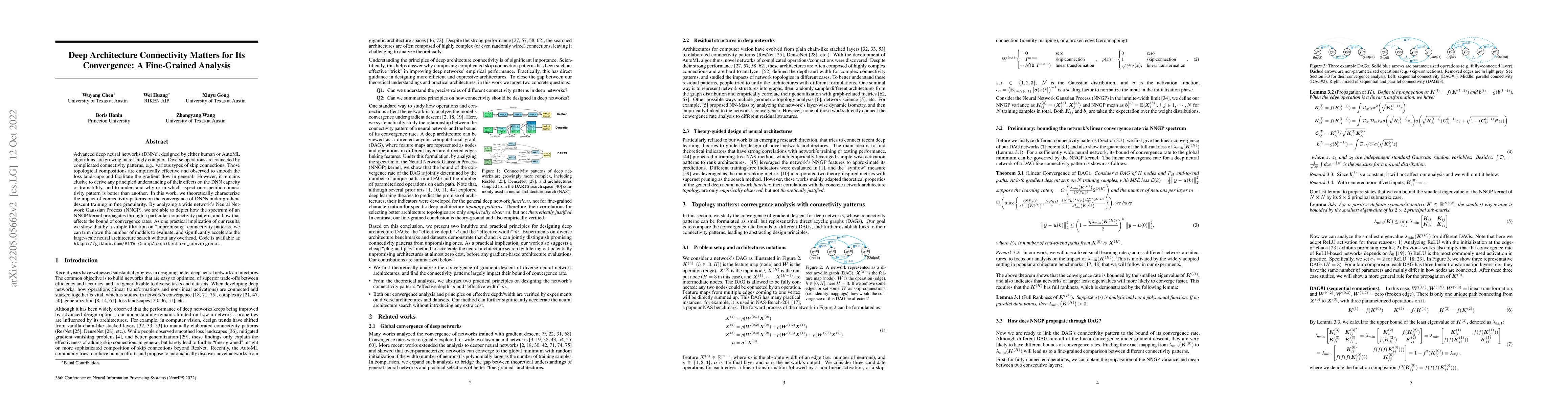 Thumbnail for Deep Architecture Connectivity Matters for Its Convergence: A
  Fine-Grained Analysis