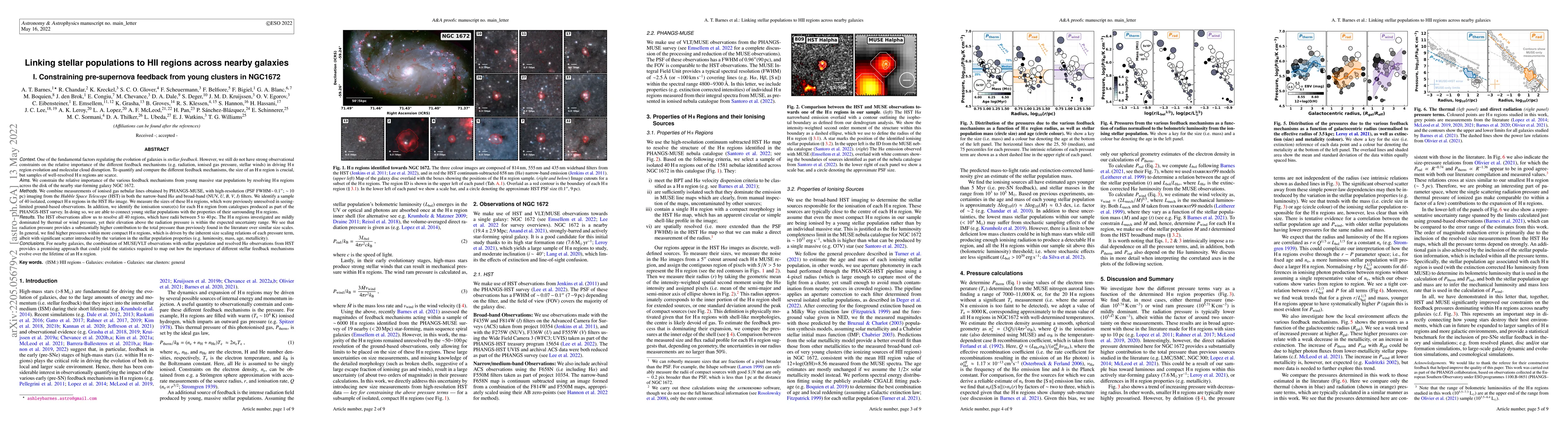 Thumbnail for Linking stellar populations to HII regions across nearby galaxies: I.
  Constraining pre-supernova feedback from young clusters in NGC1672