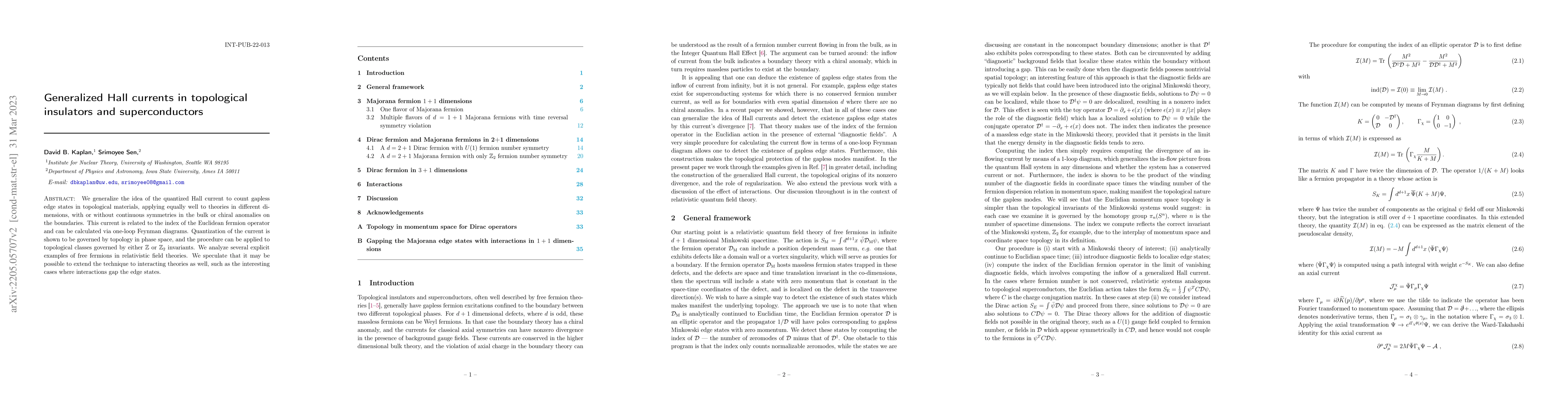 Thumbnail for Generalized Hall currents in topological insulators and superconductors