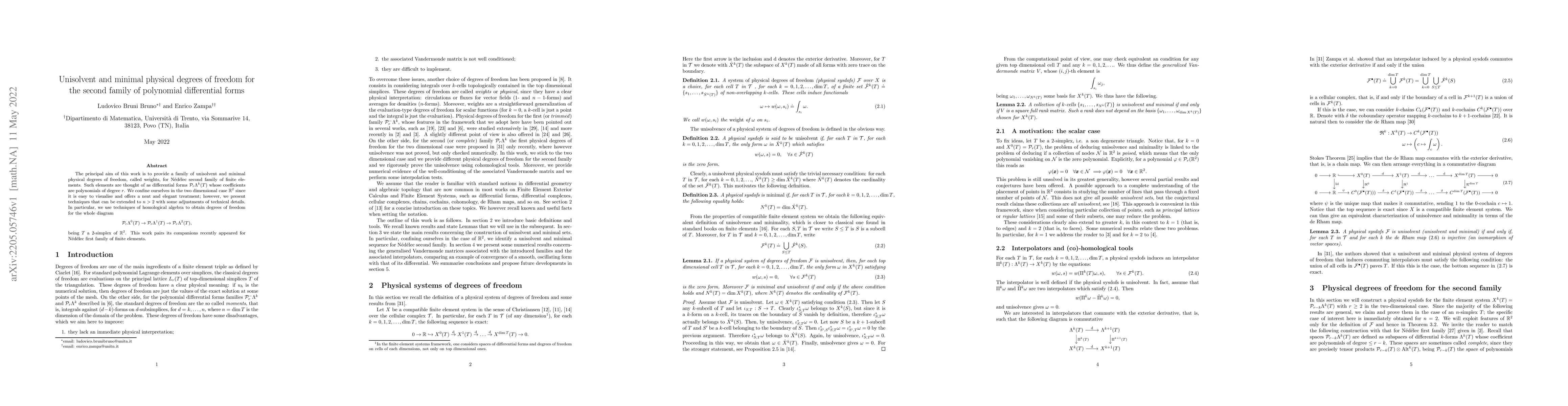 Thumbnail for Unisolvent and minimal physical degrees of freedom for the second family
  of polynomial differential forms
