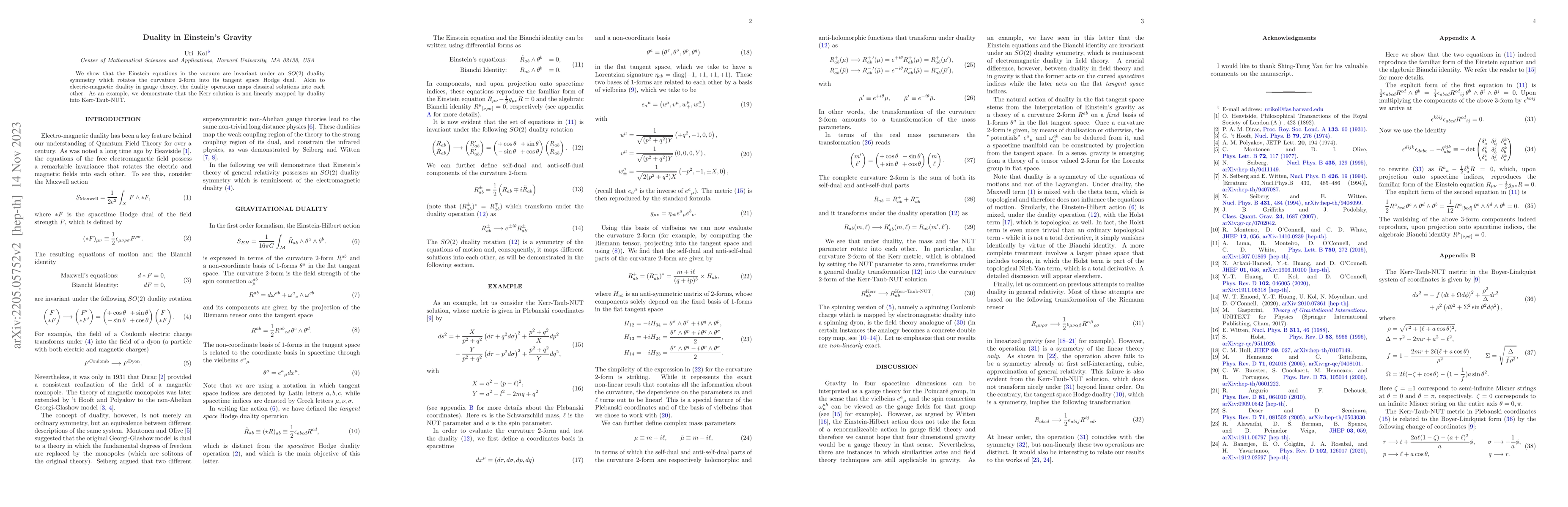 Thumbnail for Duality in Einstein's Gravity