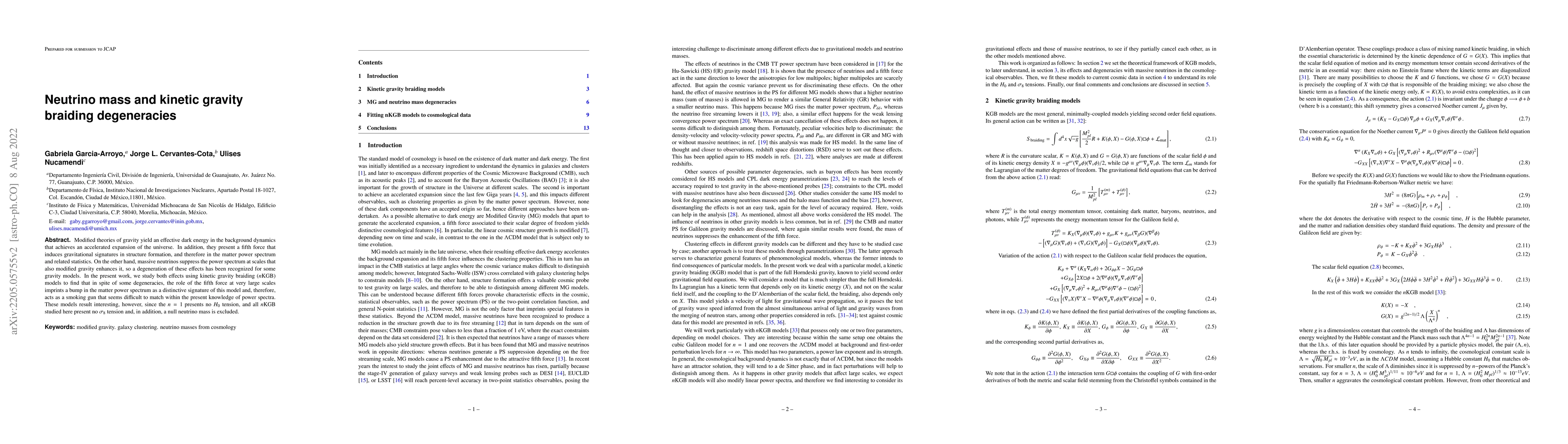 Thumbnail for Neutrino mass and kinetic gravity braiding degeneracies