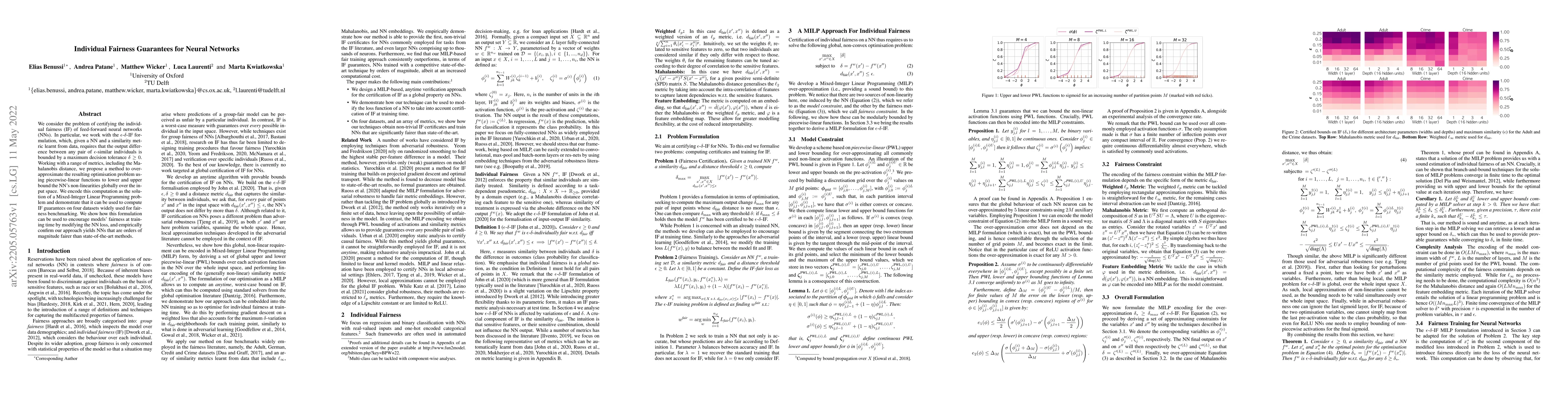 Thumbnail for Individual Fairness Guarantees for Neural Networks