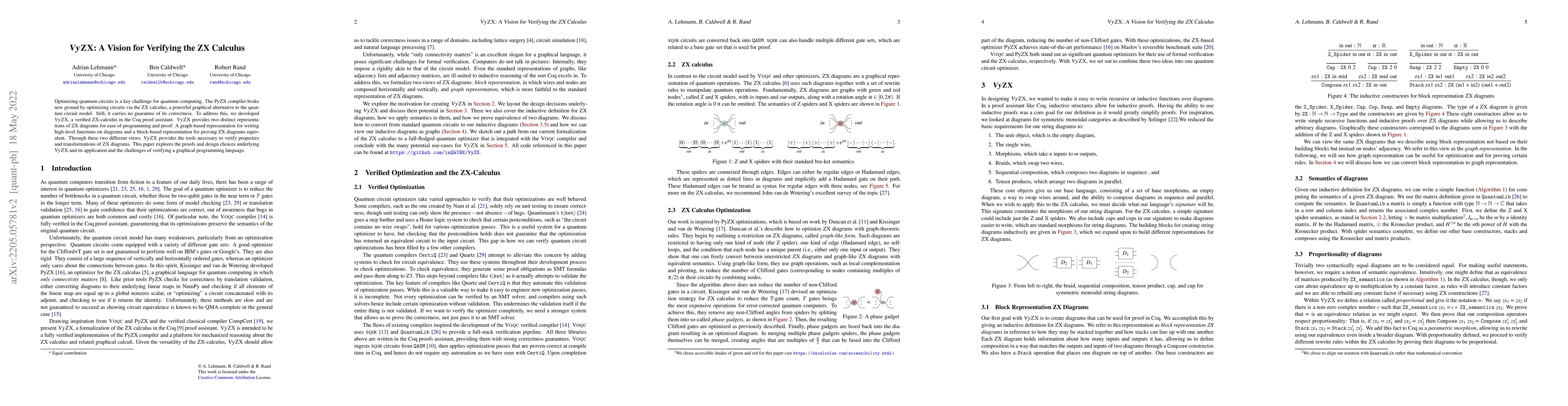 Thumbnail for VyZX : A Vision for Verifying the ZX Calculus