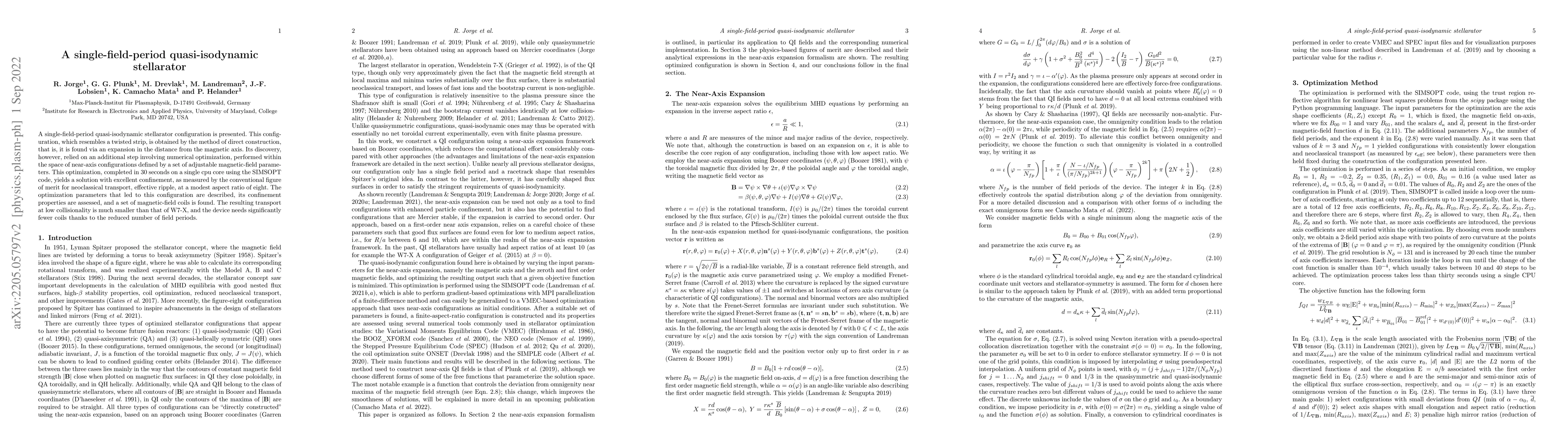 Thumbnail for A single-field-period quasi-isodynamic stellarator