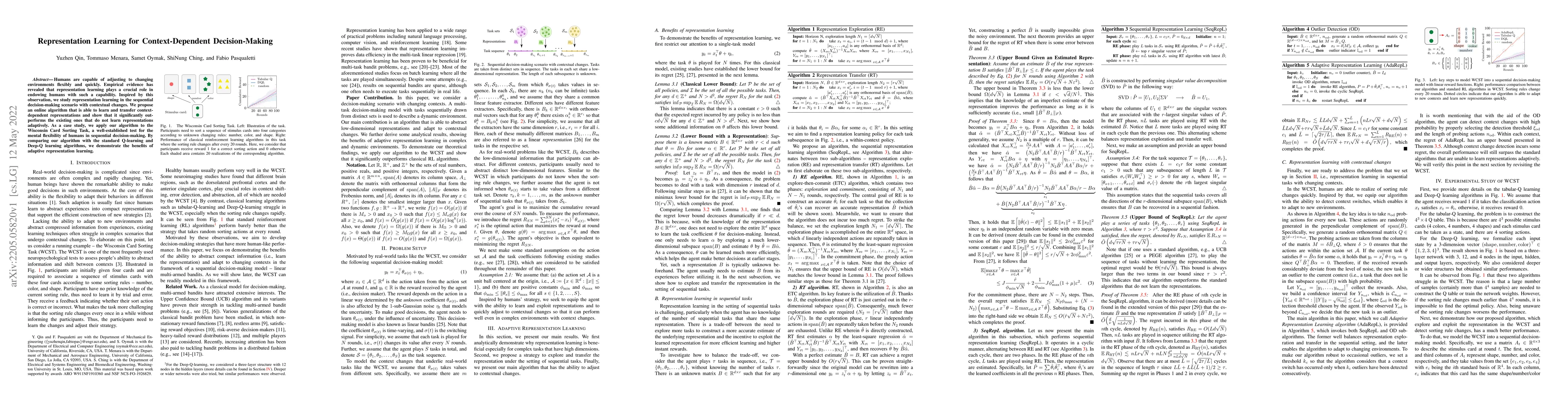 Thumbnail for Representation Learning for Context-Dependent Decision-Making