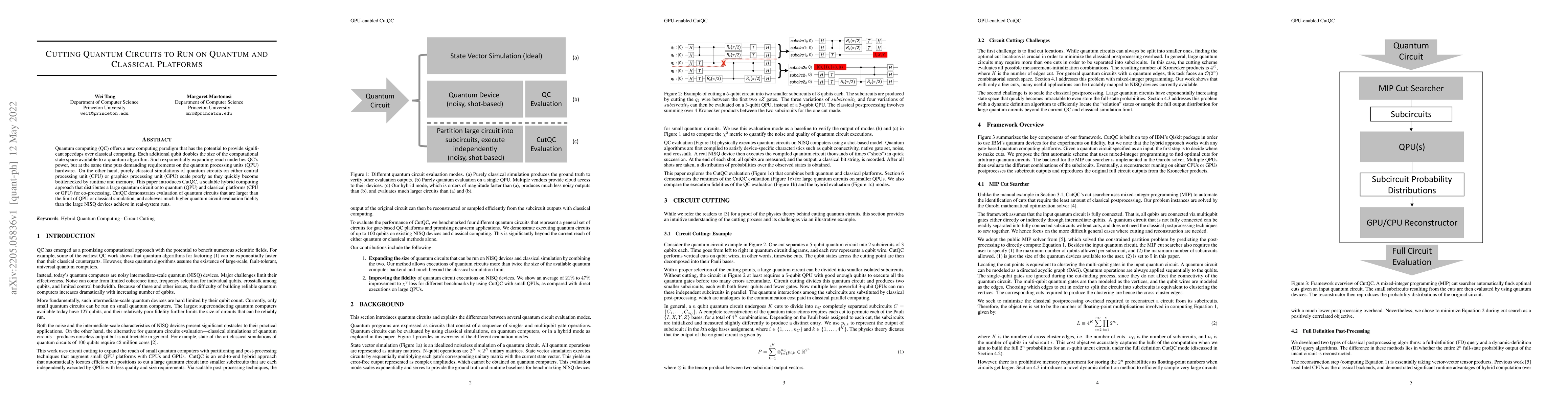 Thumbnail for Cutting Quantum Circuits to Run on Quantum and Classical Platforms