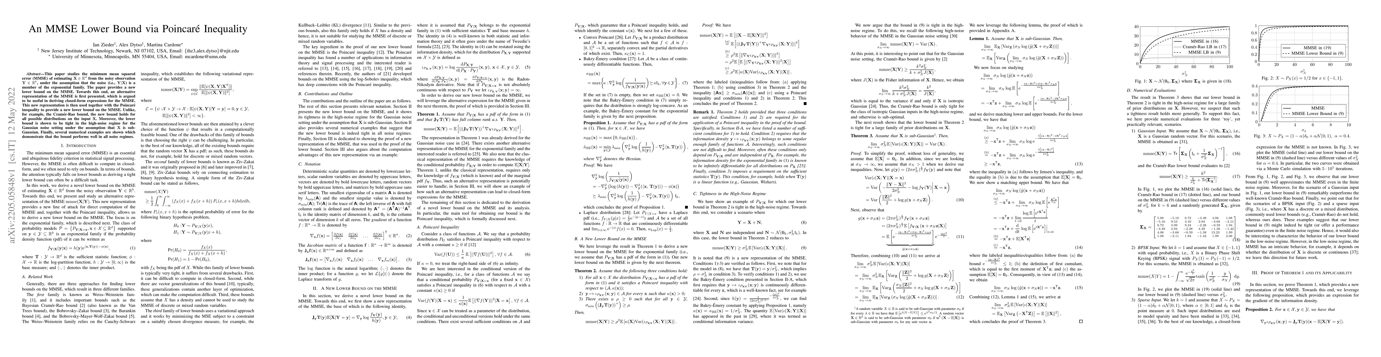 Thumbnail for An MMSE Lower Bound via Poincar\'e Inequality