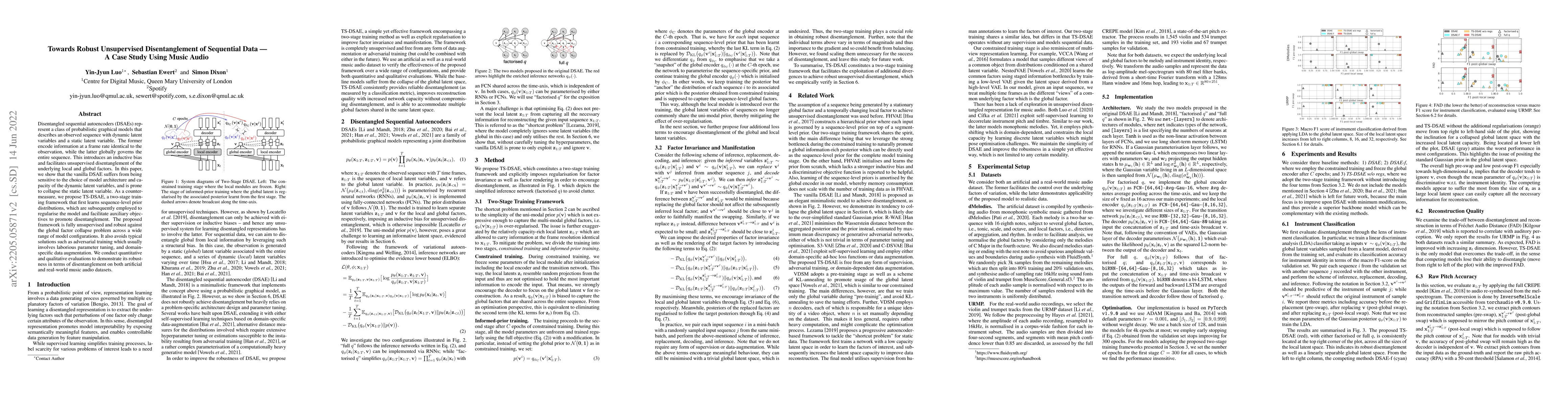 Thumbnail for Towards Robust Unsupervised Disentanglement of Sequential Data -- A Case
  Study Using Music Audio