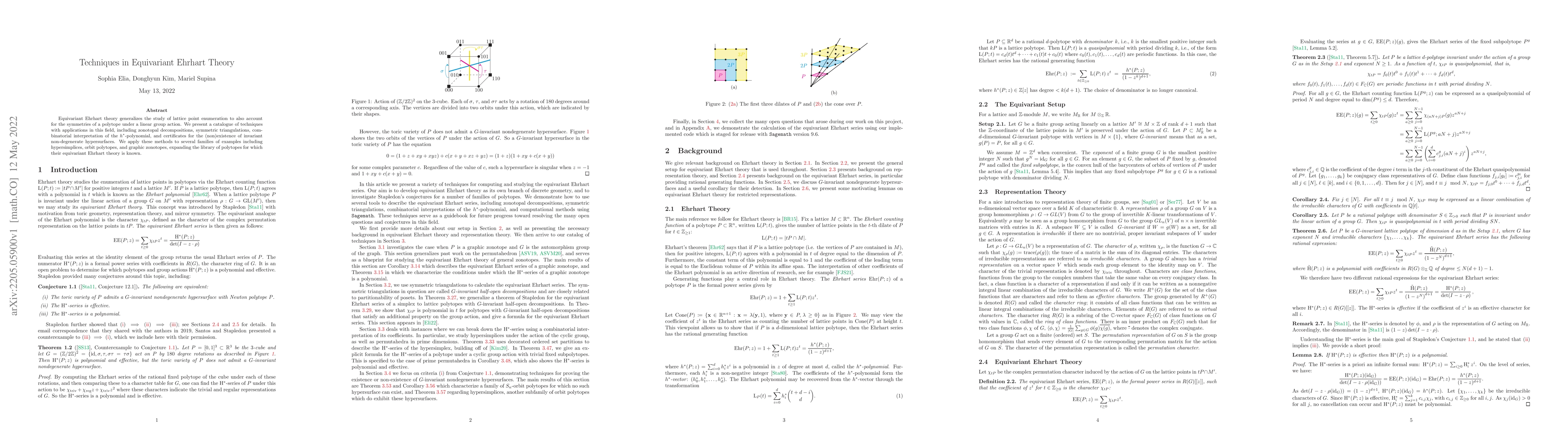 Thumbnail for Techniques in equivariant Ehrhart theory