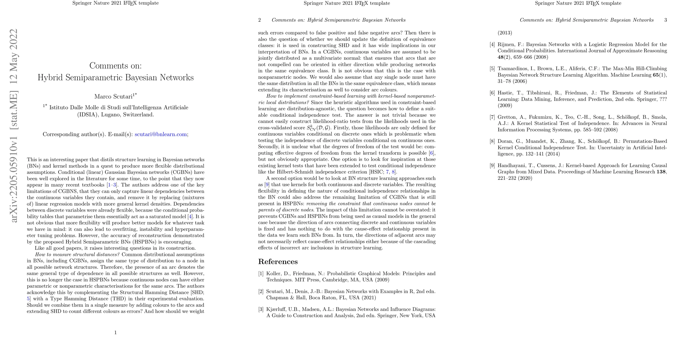 Thumbnail for Comments on: "Hybrid Semiparametric Bayesian Networks"
