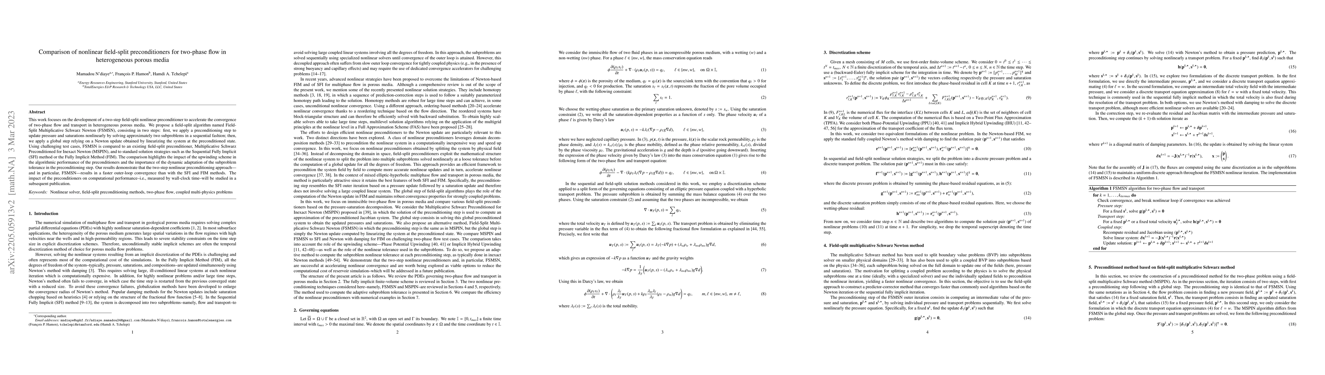 Thumbnail for Comparison of nonlinear field-split preconditioners for two-phase flow
  in heterogeneous porous media