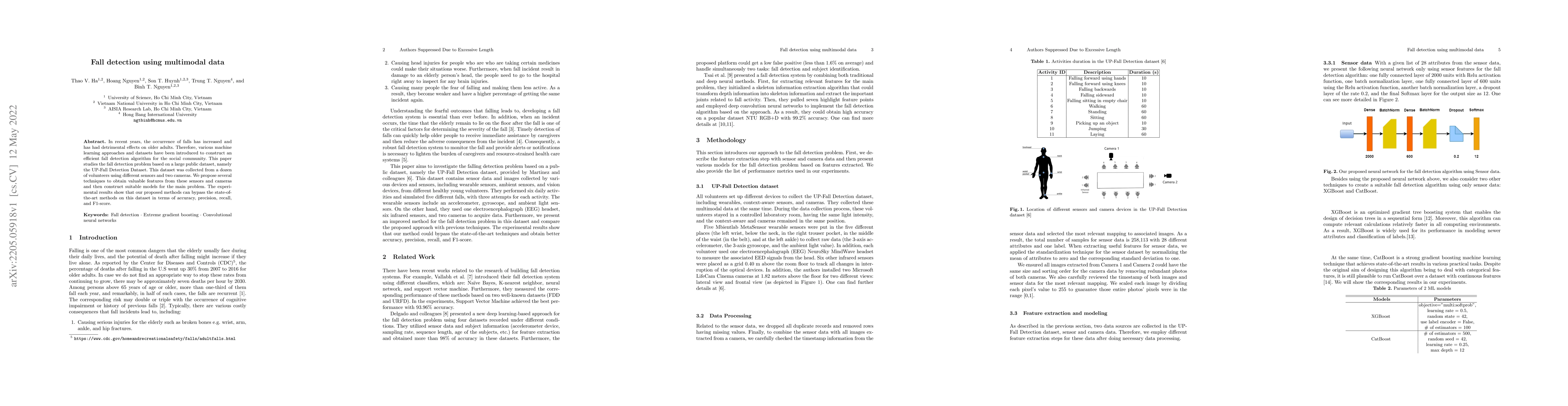 Thumbnail for Fall detection using multimodal data