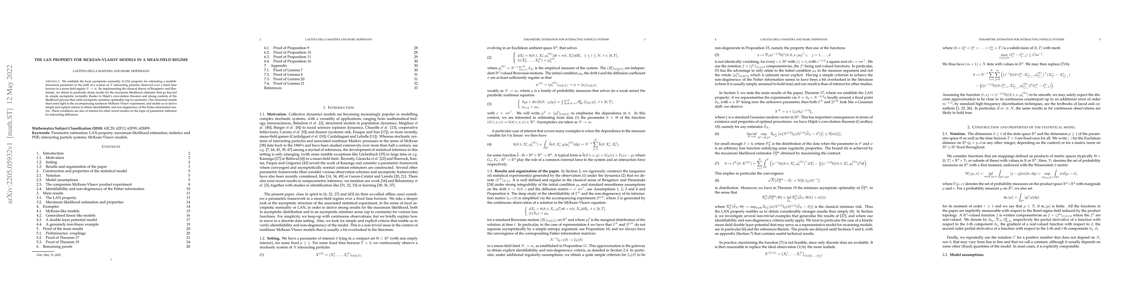 Thumbnail for The LAN property for McKean-Vlasov models in a mean-field regime