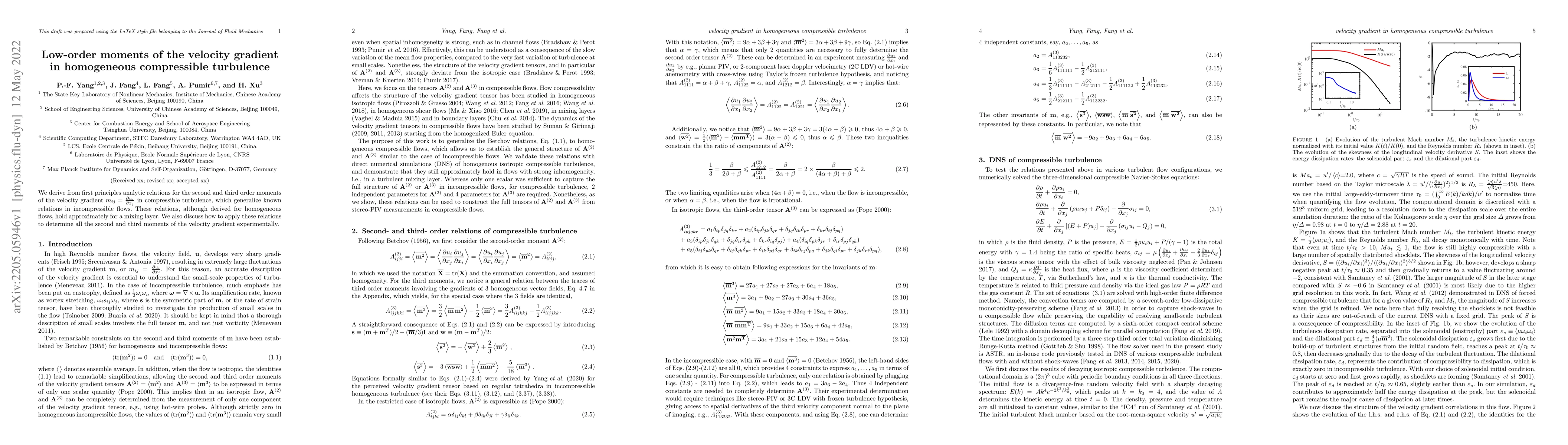 Thumbnail for Low-order moments of the velocity gradient in homogeneous compressible
  turbulence