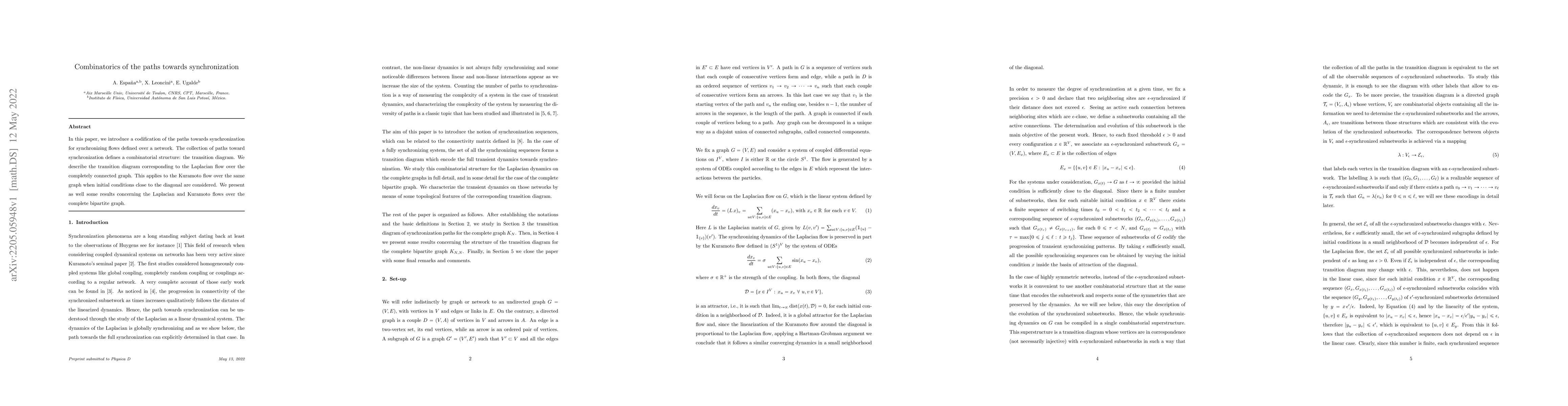 Thumbnail for Combinatorics of the paths towards synchronization