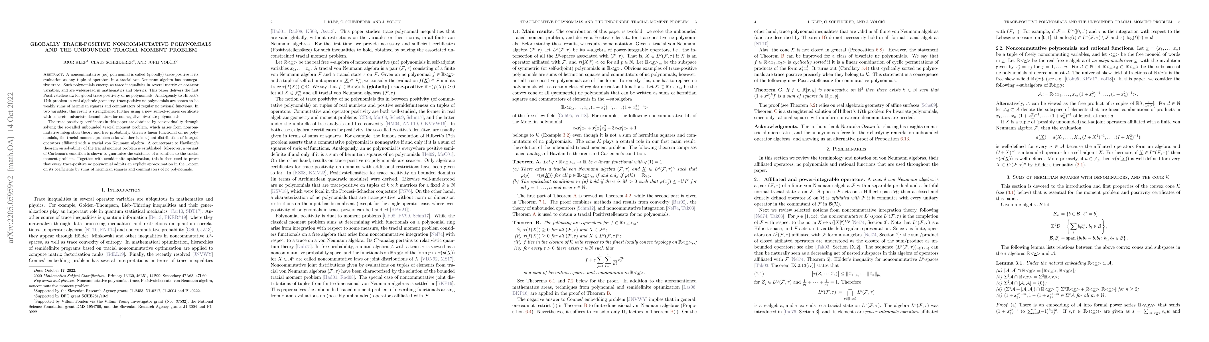 Thumbnail for Globally trace-positive noncommutative polynomials and the unbounded
  tracial moment problem