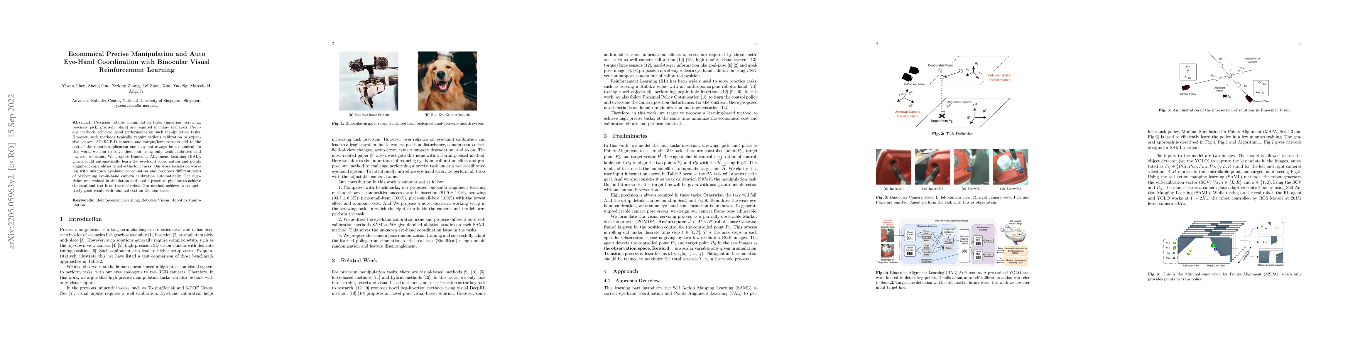 Thumbnail for Economical Precise Manipulation and Auto Eye-Hand Coordination with
  Binocular Visual Reinforcement Learning
