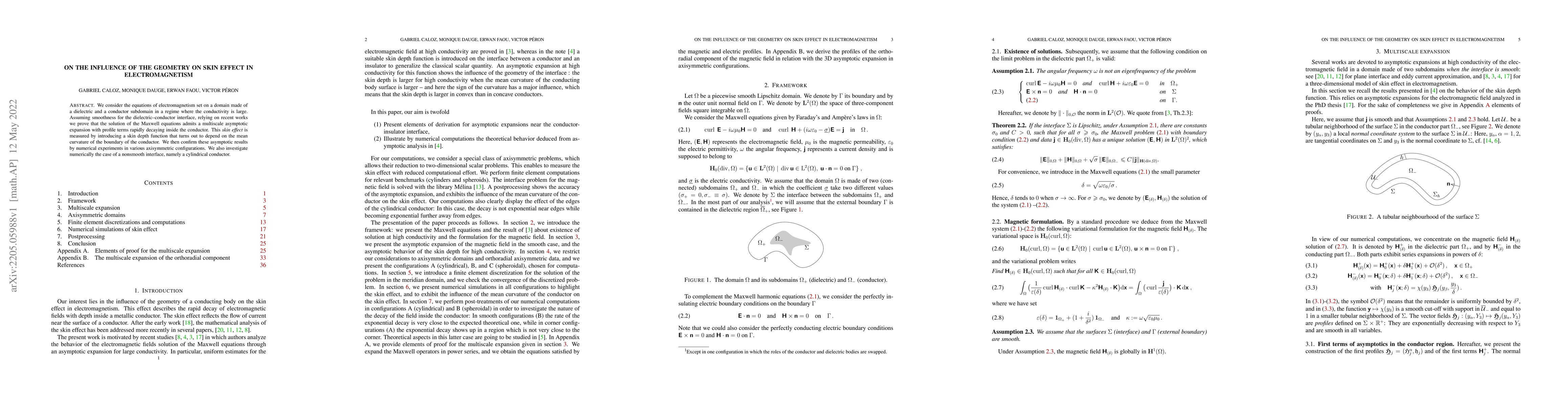 Thumbnail for On the influence of the geometry on skin effect in electromagnetism