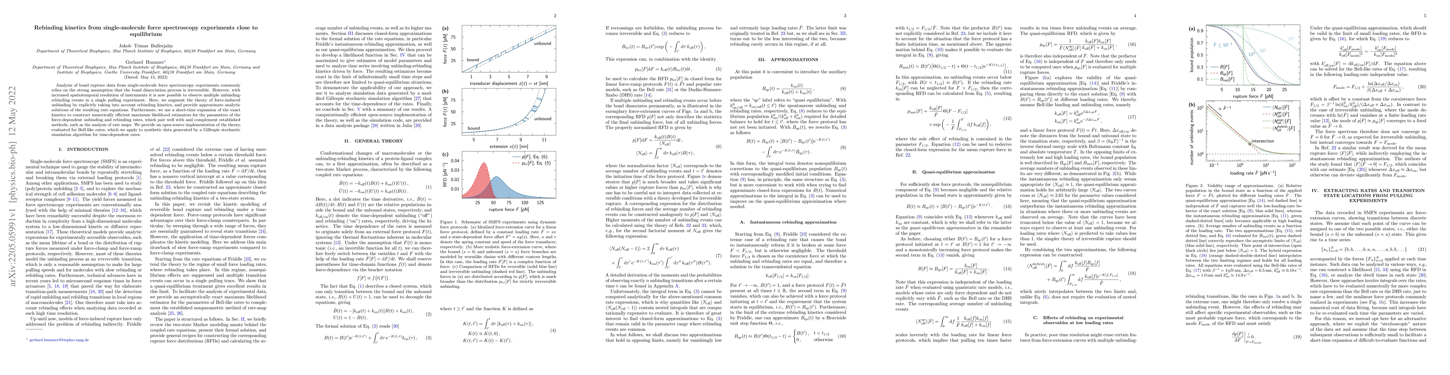 Thumbnail for Rebinding kinetics from single-molecule force spectroscopy experiments
  close to equilibrium