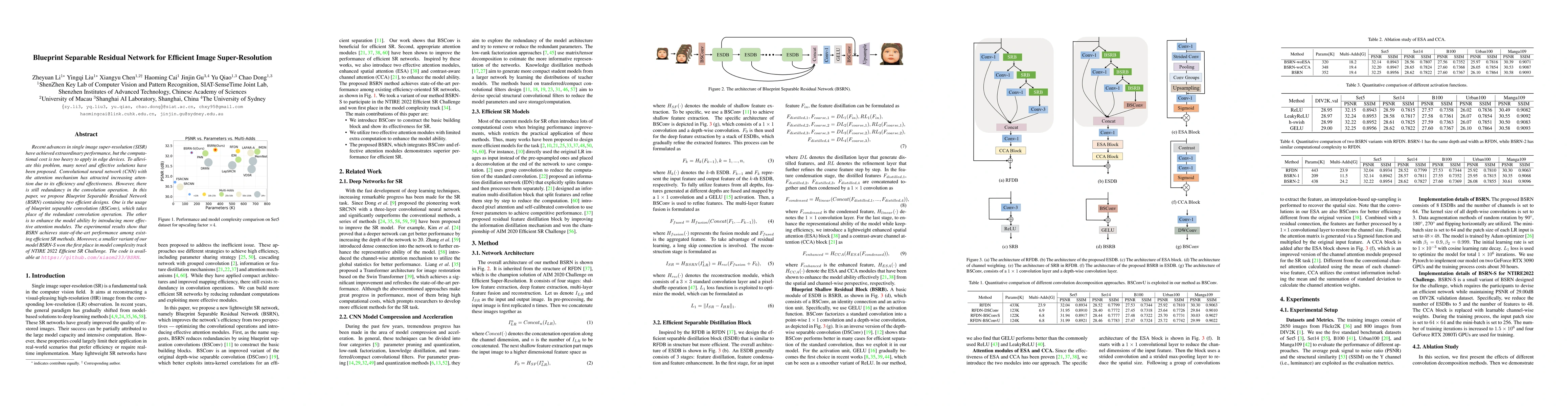 Thumbnail for Blueprint Separable Residual Network for Efficient Image
  Super-Resolution
