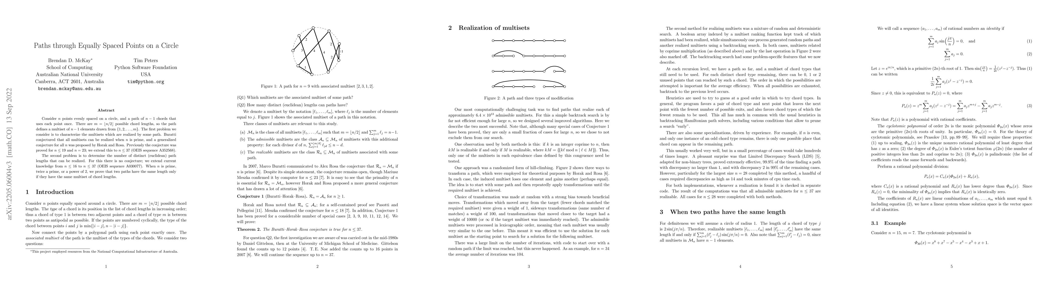 Thumbnail for Paths through equally spaced points on a circle