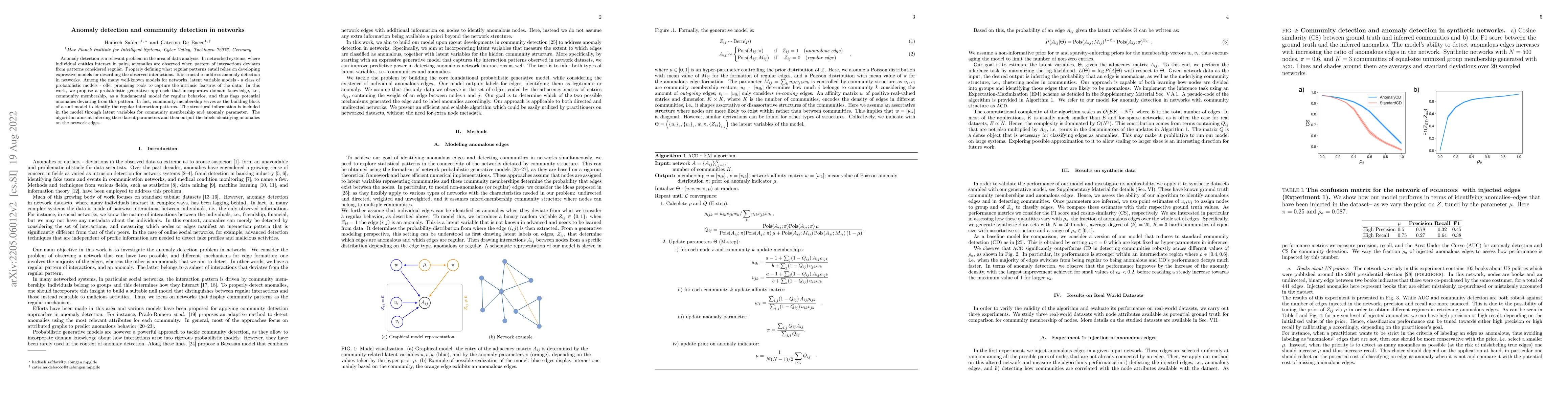 Thumbnail for Anomaly detection and community detection in networks