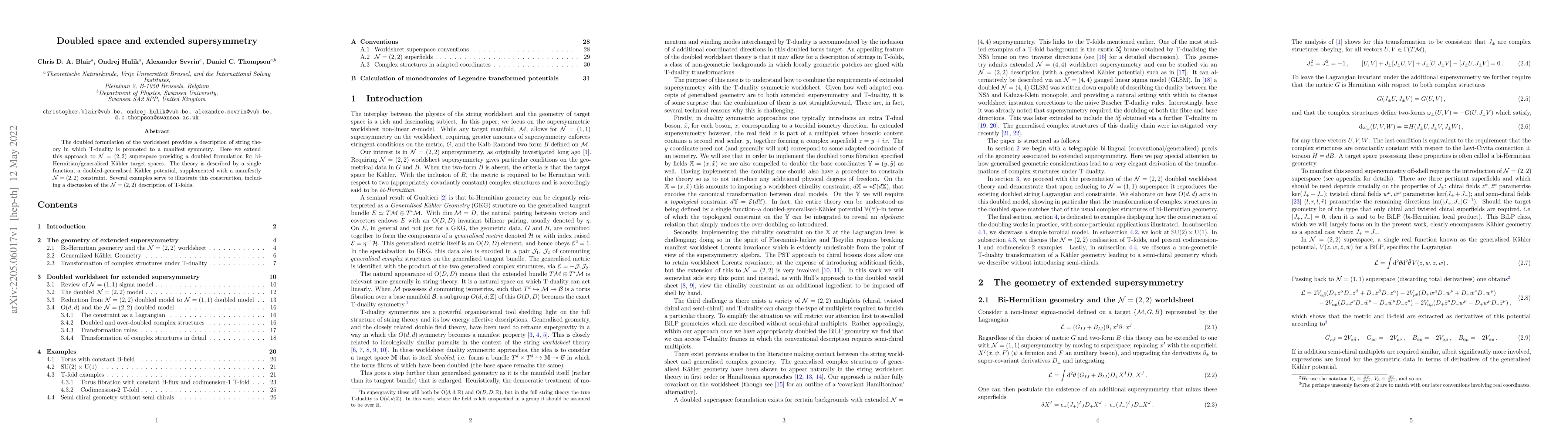 Thumbnail for Doubled space and extended supersymmetry