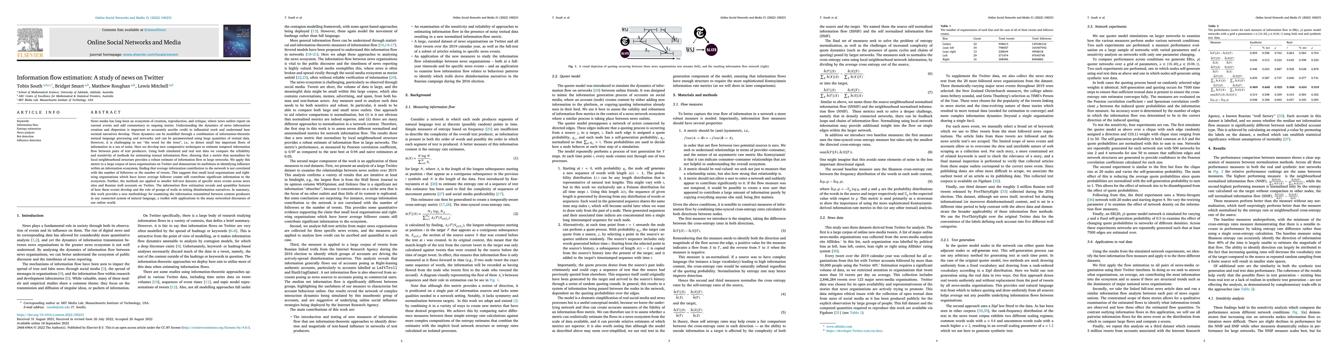 Thumbnail for Information flow estimation: a study of news on Twitter