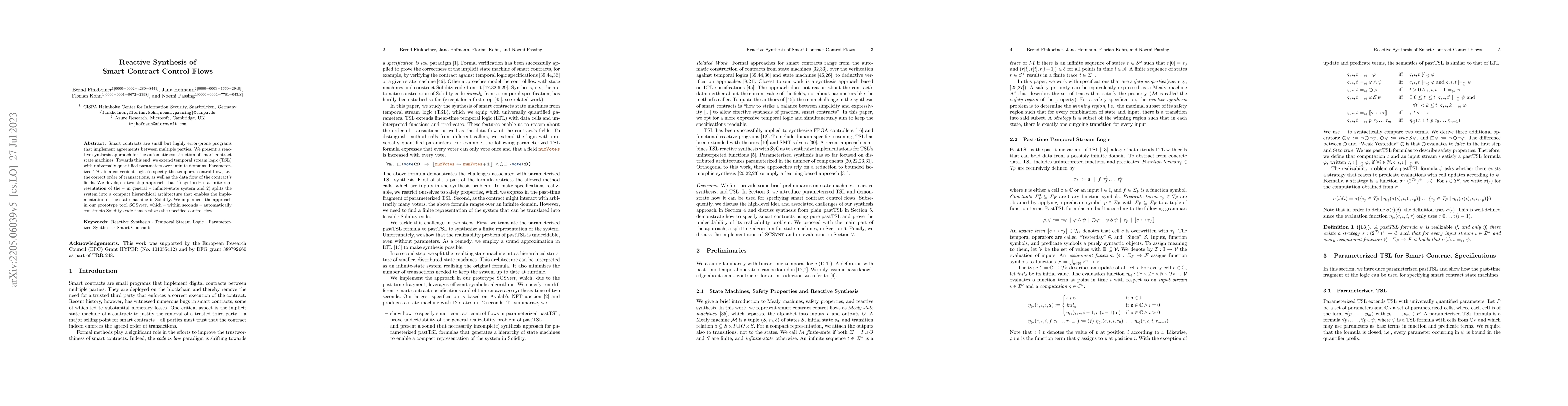 Thumbnail for Reactive Synthesis of Smart Contract Control Flows