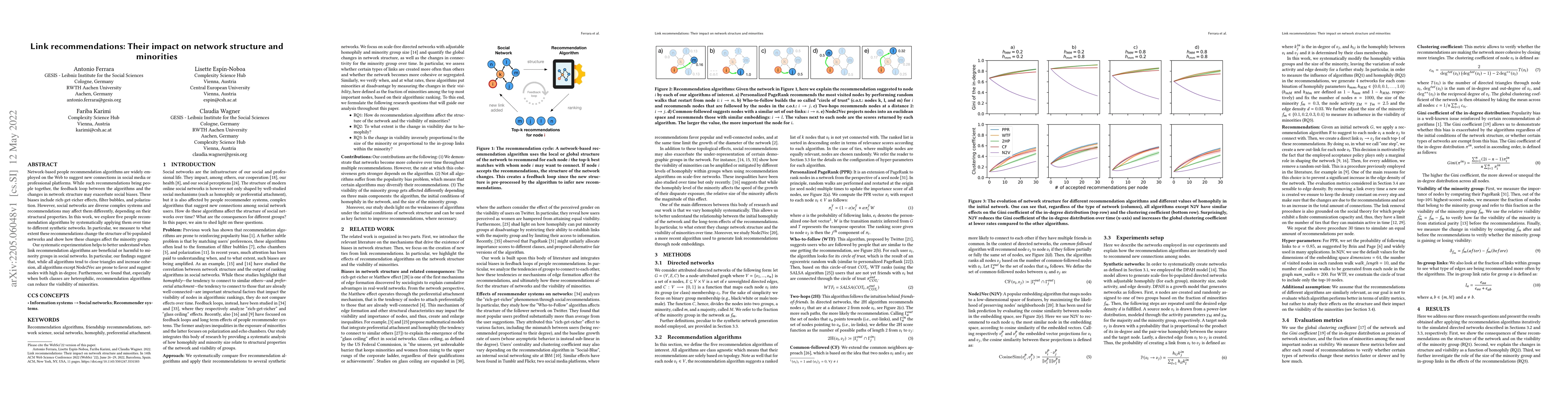 Thumbnail for Link recommendations: Their impact on network structure and minorities