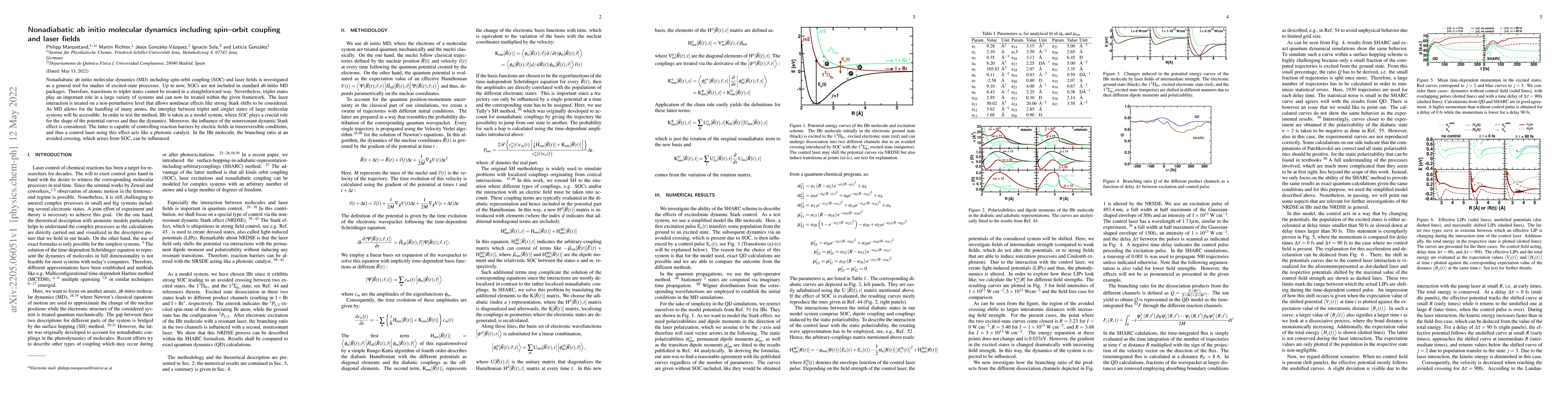 Thumbnail for Nonadiabatic ab initio molecular dynamics including spin-orbit coupling
  and laser fields