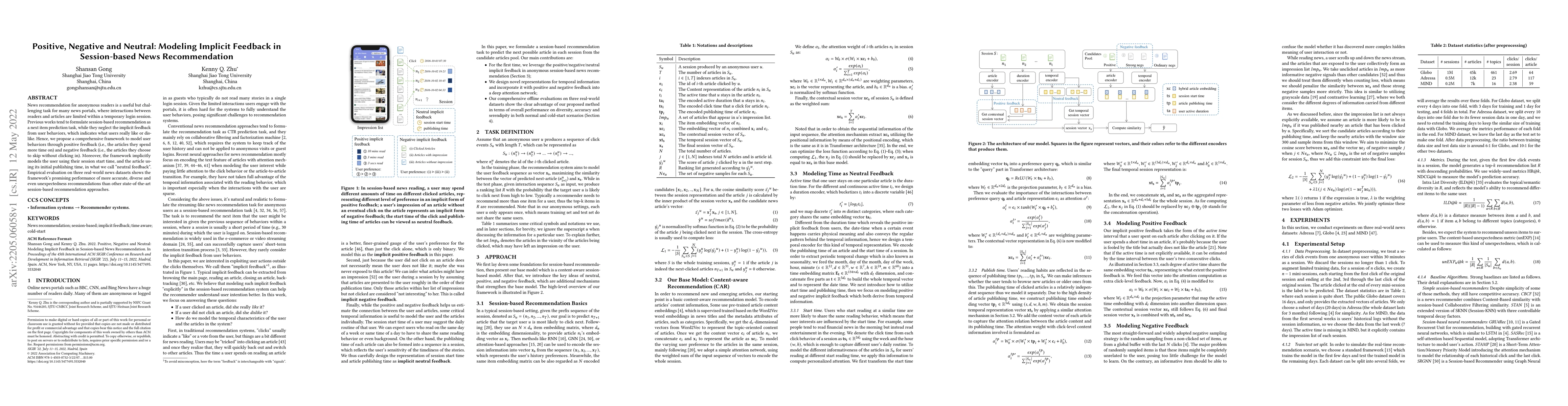 Thumbnail for Positive, Negative and Neutral: Modeling Implicit Feedback in
  Session-based News Recommendation