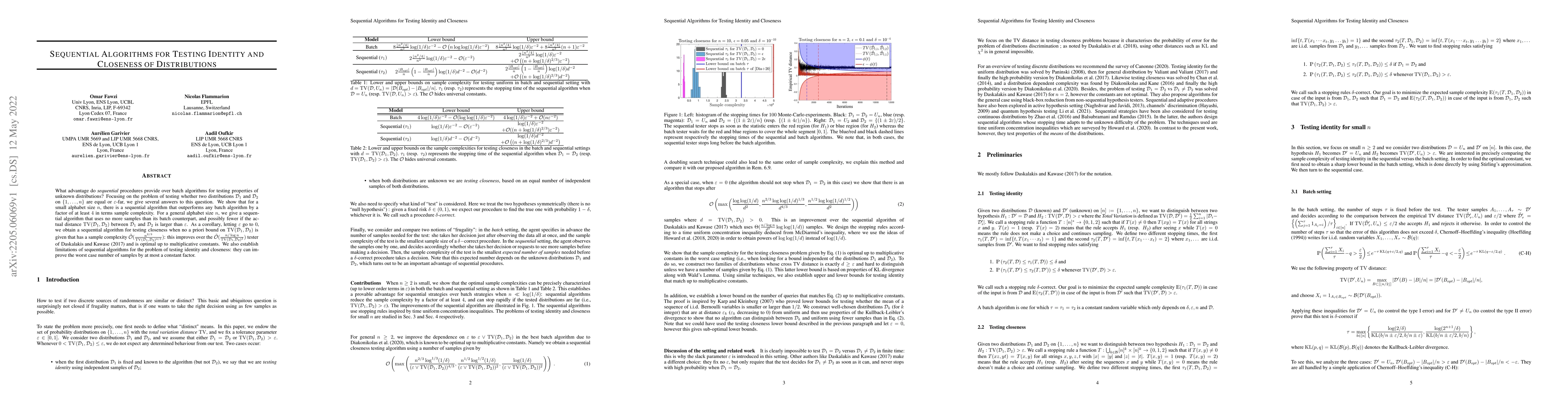 Thumbnail for Sequential algorithms for testing identity and closeness of
  distributions