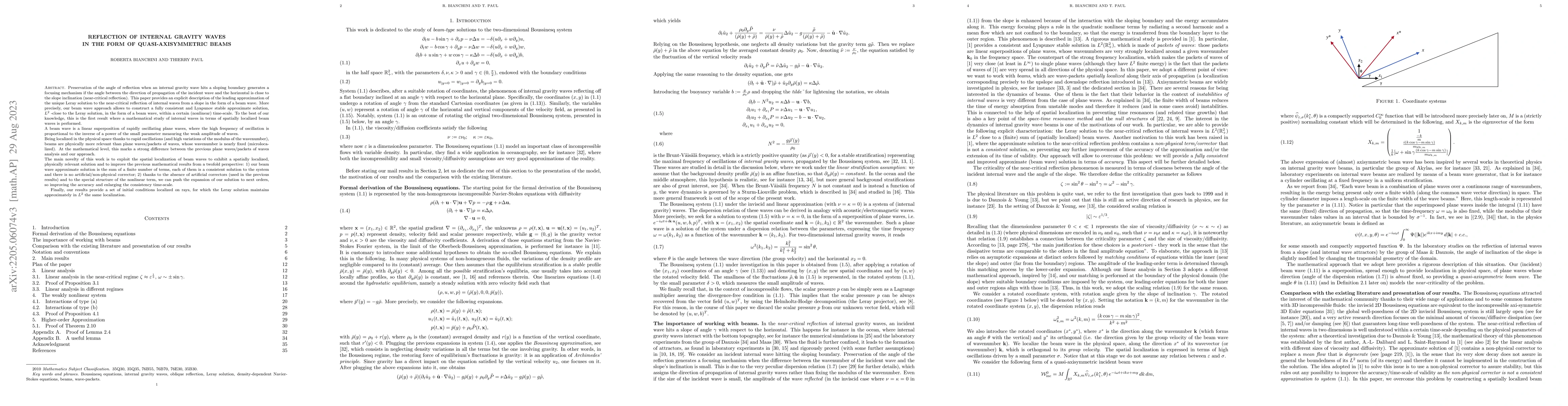 Thumbnail for Reflection of internal gravity waves in the form of quasi-axisymmetric
  beams