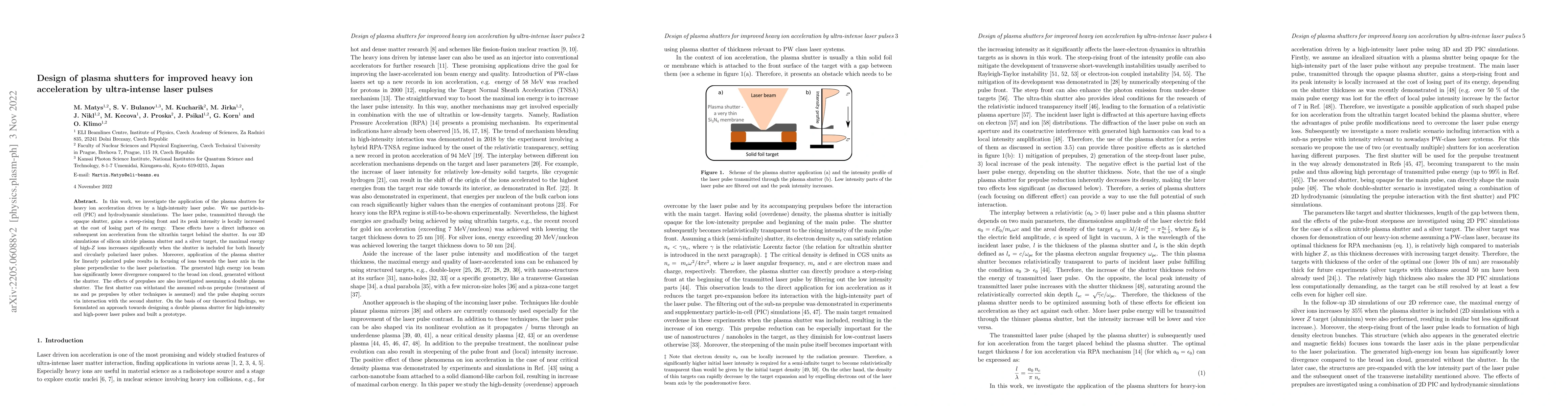 Thumbnail for Design of plasma shutters for improved heavy ion acceleration by
  ultra-intense laser pulses