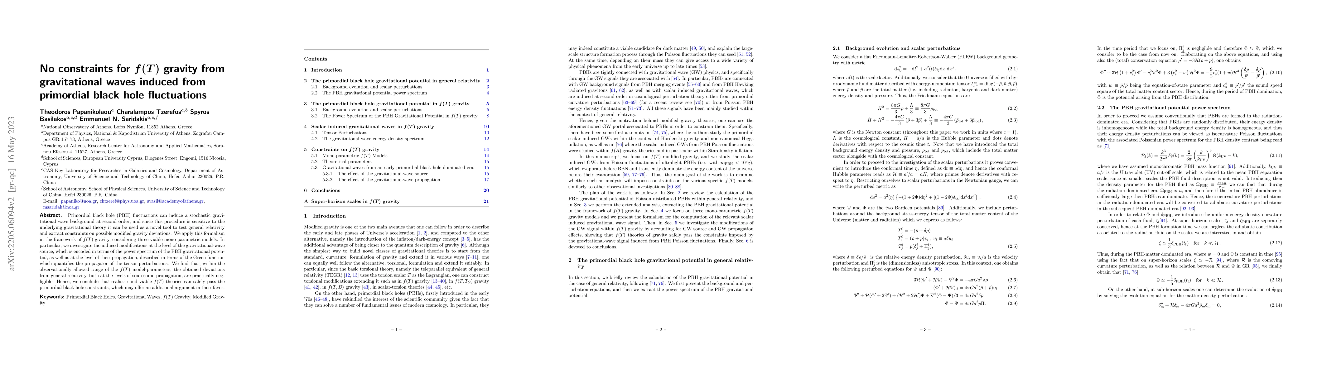 Thumbnail for No constraints for $f(T)$ gravity from gravitational waves induced from
  primordial black hole fluctuations