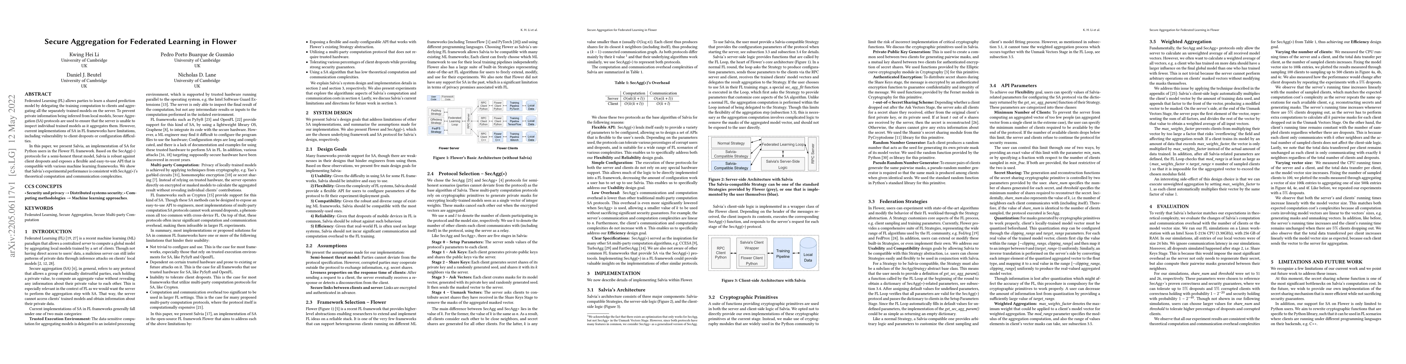 Thumbnail for Secure Aggregation for Federated Learning in Flower