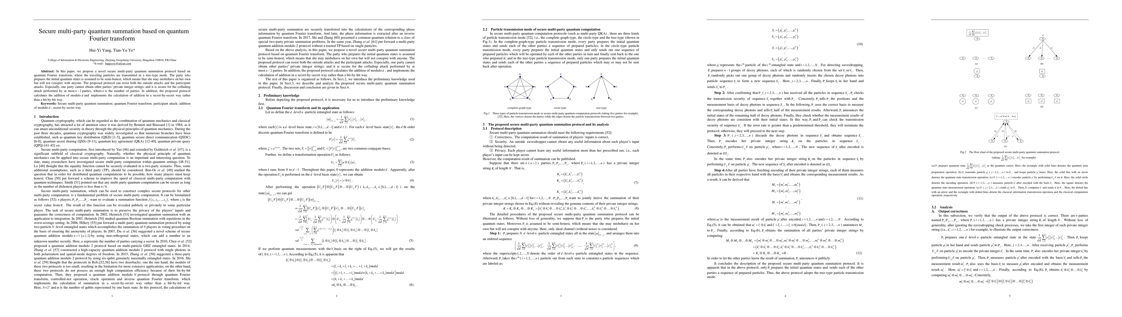 Thumbnail for Secure multi-party quantum summation based on quantum Fourier transform