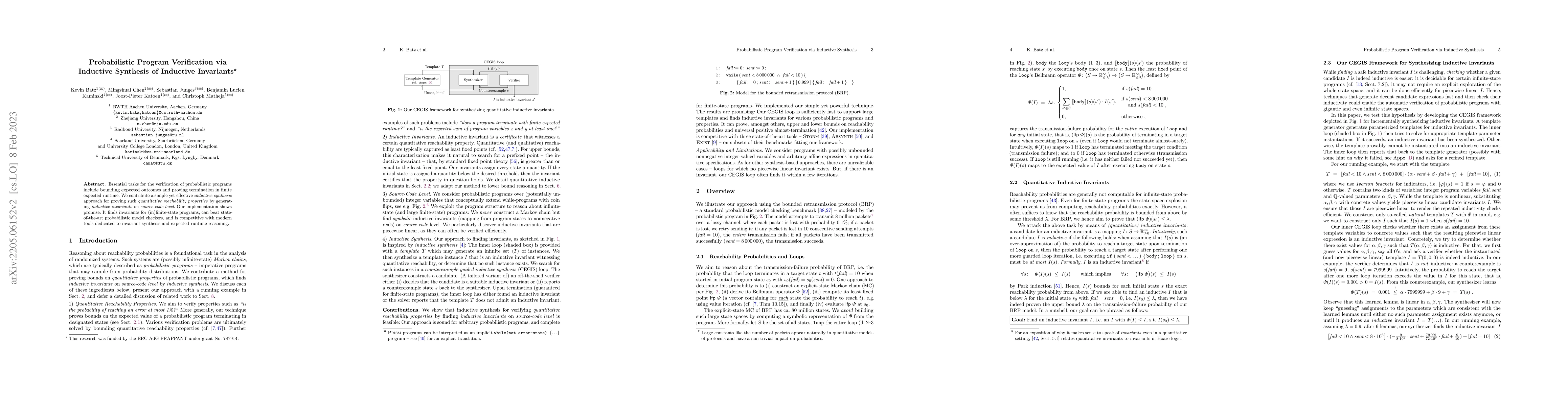 Thumbnail for Probabilistic Program Verification via Inductive Synthesis of Inductive
  Invariants