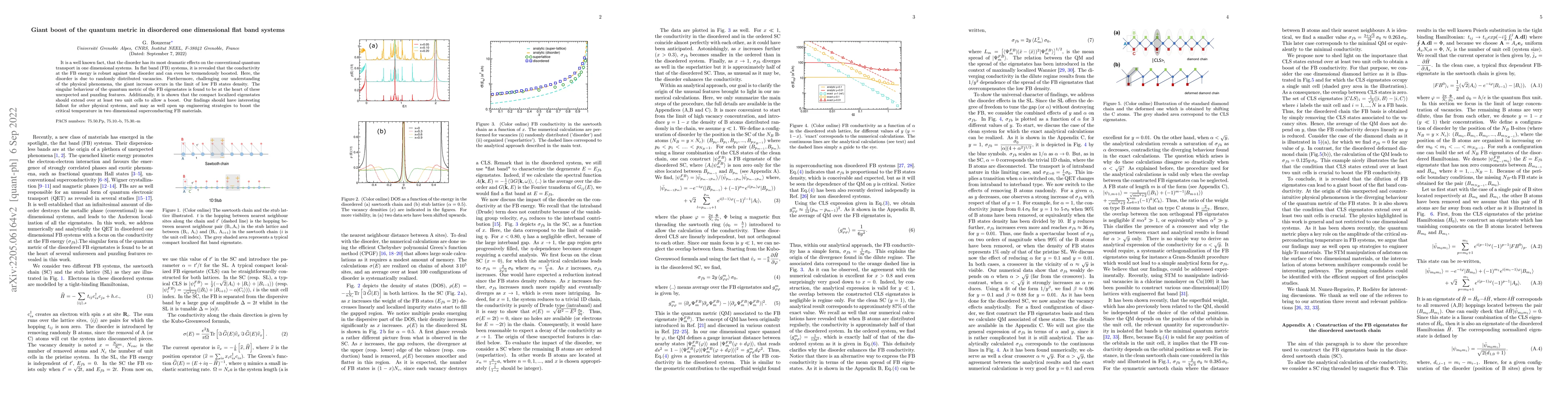 Thumbnail for Giant boost of the quantum metric in disordered one dimensional flat
  band systems
